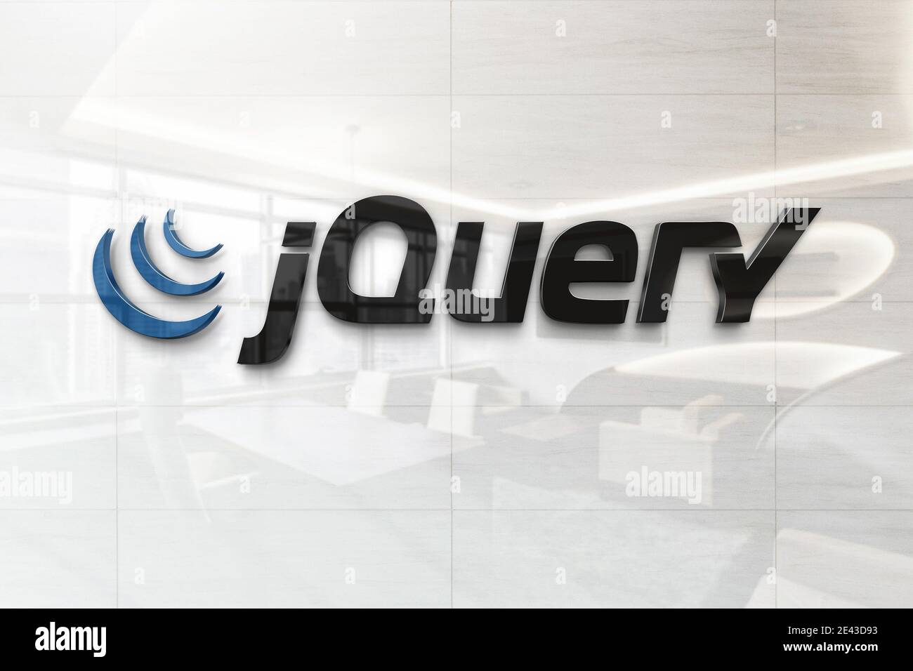 illustrazione a parete del logo jquery Foto Stock