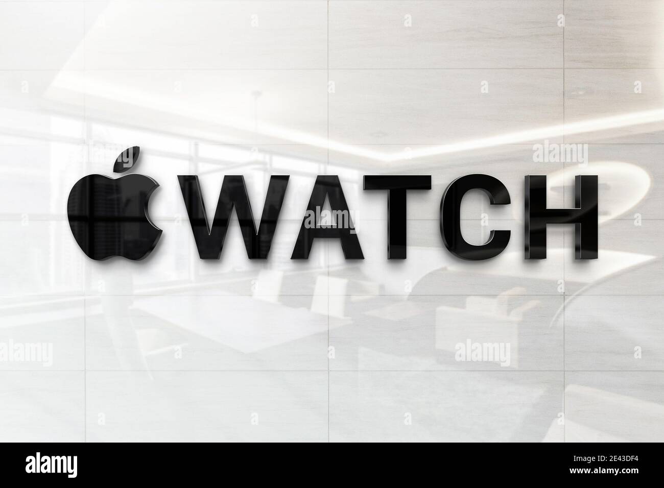 logo dell'orologio apple Foto Stock