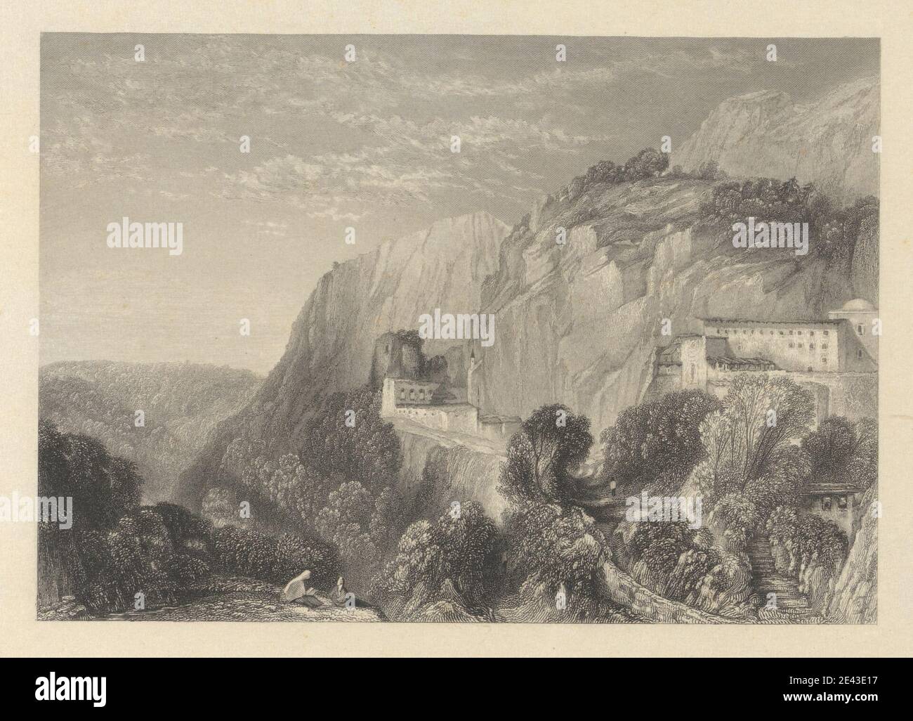 William finden, 1787â–1852, British, Mount Lebanon e il Convento di Sant'Antonio, 1835-1836. Incisione di linea, prova dell'incisore. Foto Stock