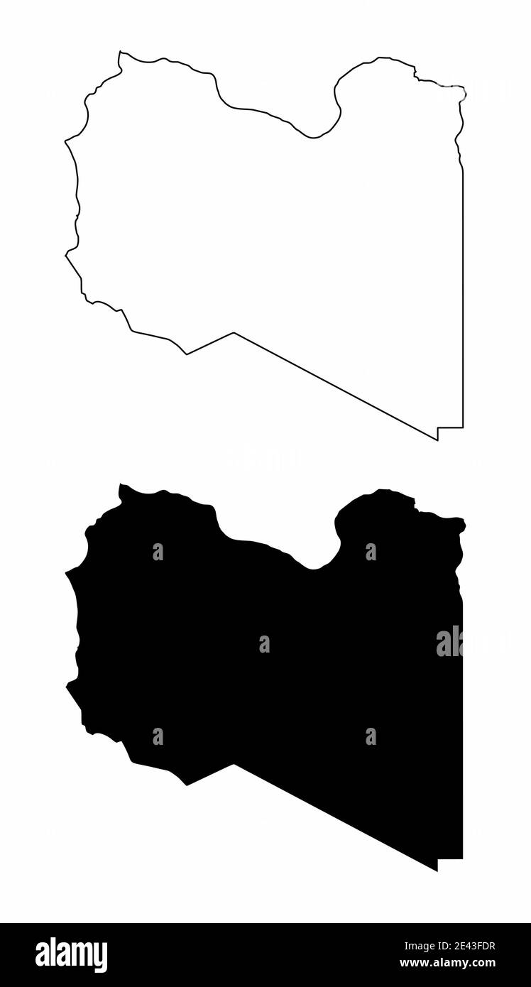 Mappe di silhouette della Libia Illustrazione Vettoriale