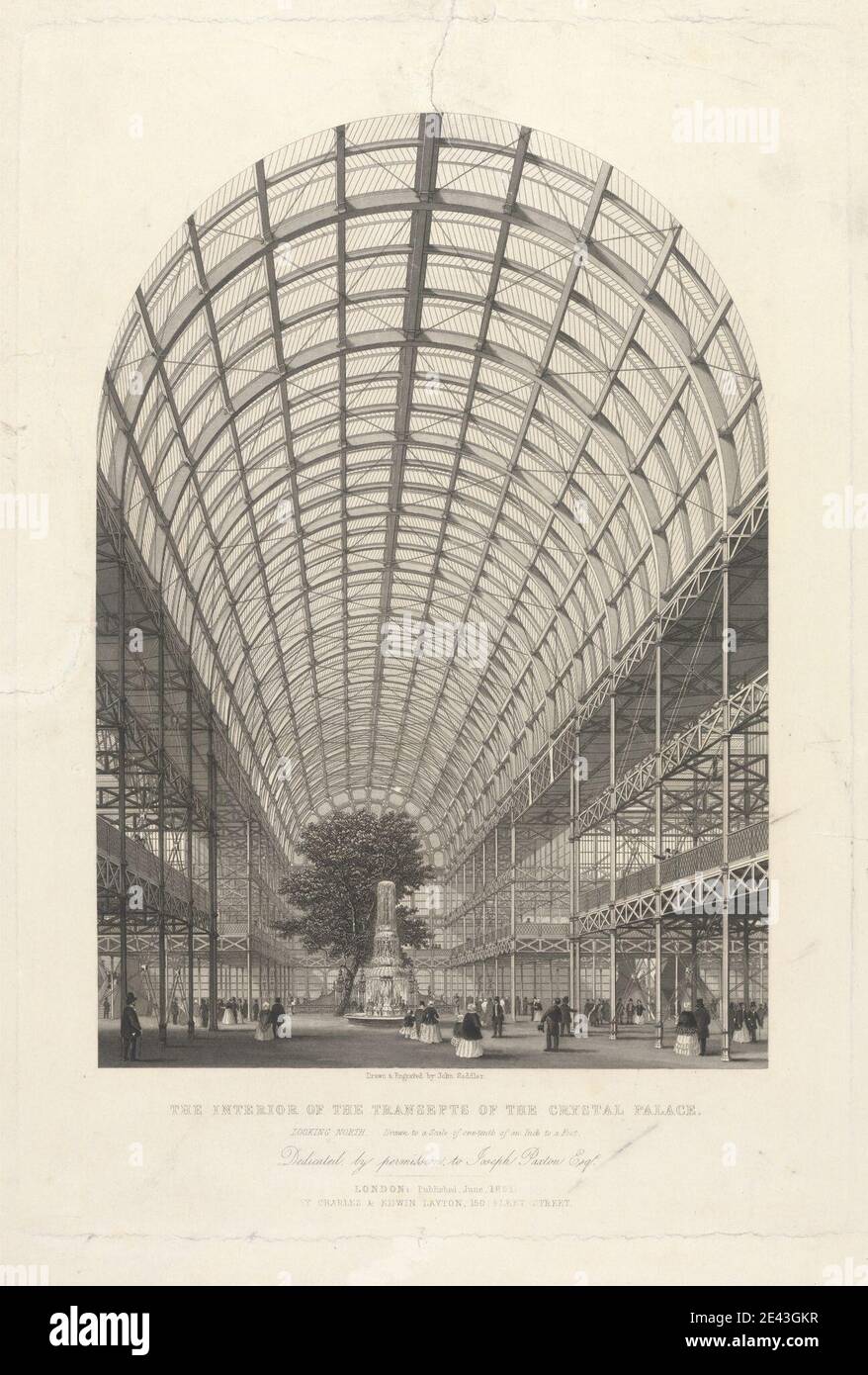 John Saddler, 1813â–1892, British, The Interior of the Transepts of the Crystal Palace, 1851. Incisione. Foto Stock