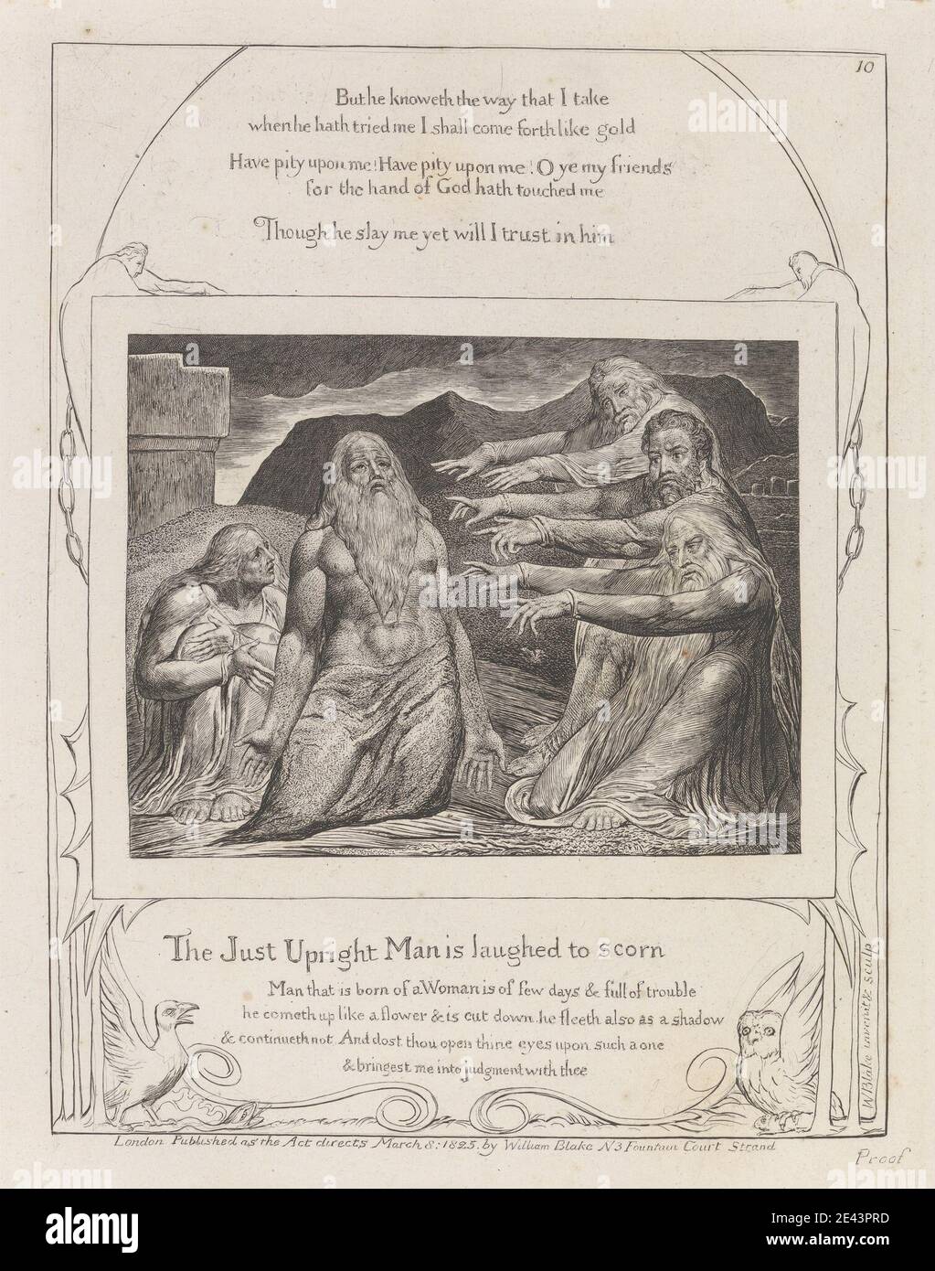 William Blake, 1757â–1827, inglese, illustrazioni del Libro di lavoro [in ventuno tavole]. Folio di incisioni con copertine. Foto Stock