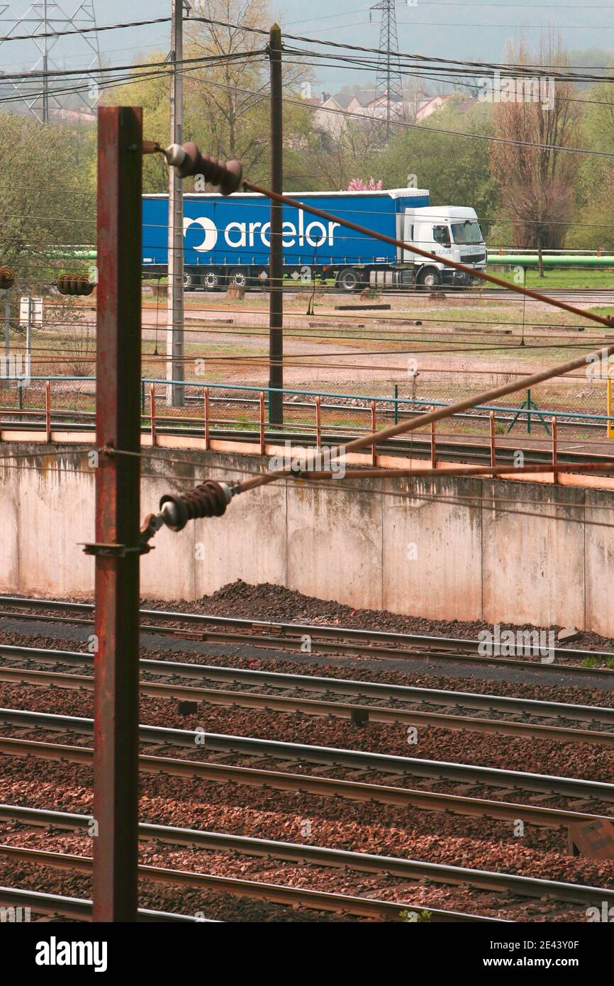 Illustrazione dello stabilimento di Arcelor-Mittal e della sede centrale di Florande, Francia orientale, il 9 aprile 2009. Foto di Mathieu Cugnot/ABACAPRESS.COM Foto Stock