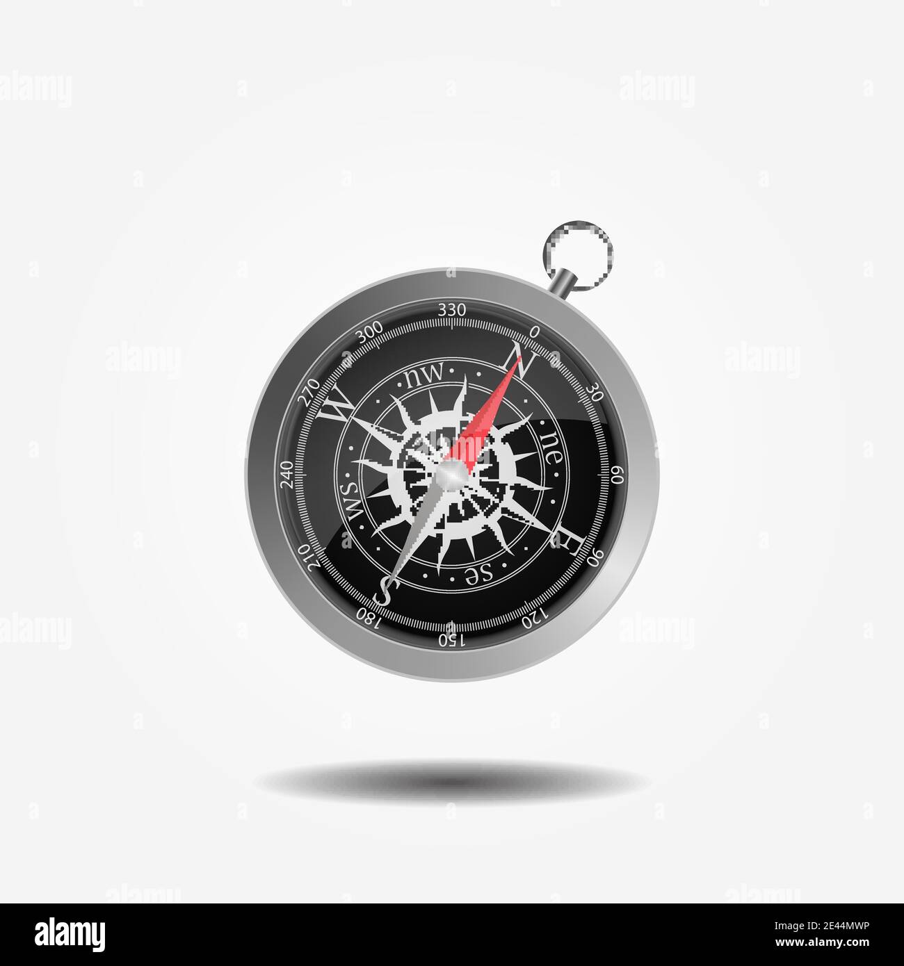 Illustrazione vettoriale creativa della bussola magnetica della rosa del vento isolata su sfondo trasparente. Art design per viaggi globali, turismo, esplorazione. Con Illustrazione Vettoriale
