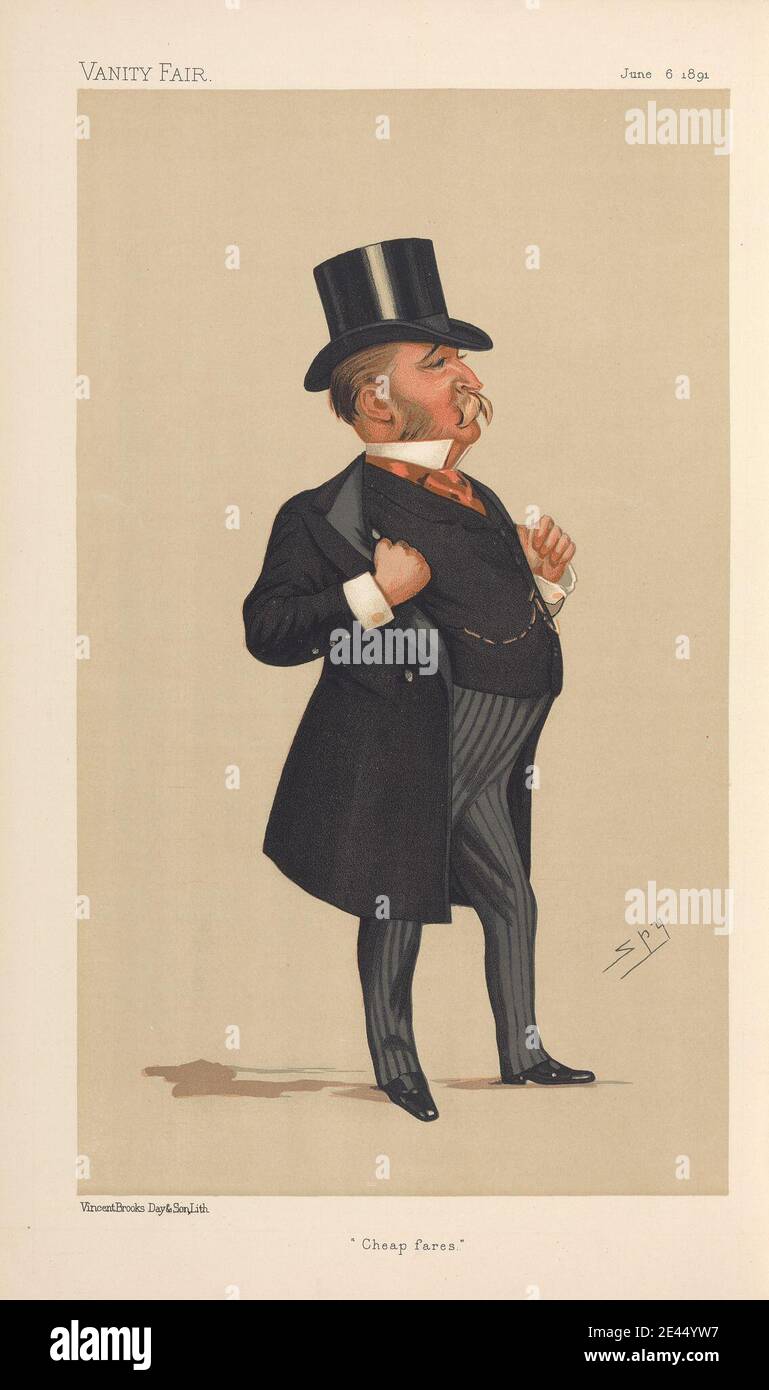 Leslie Matthew 'Sty' Ward, 1851â-1922, British, politici - Vanity Fair. 'Tariffe economiche.' Sig. John Blundell Maple. 6 giugno 1891, 1891. Cromolitografia. Foto Stock