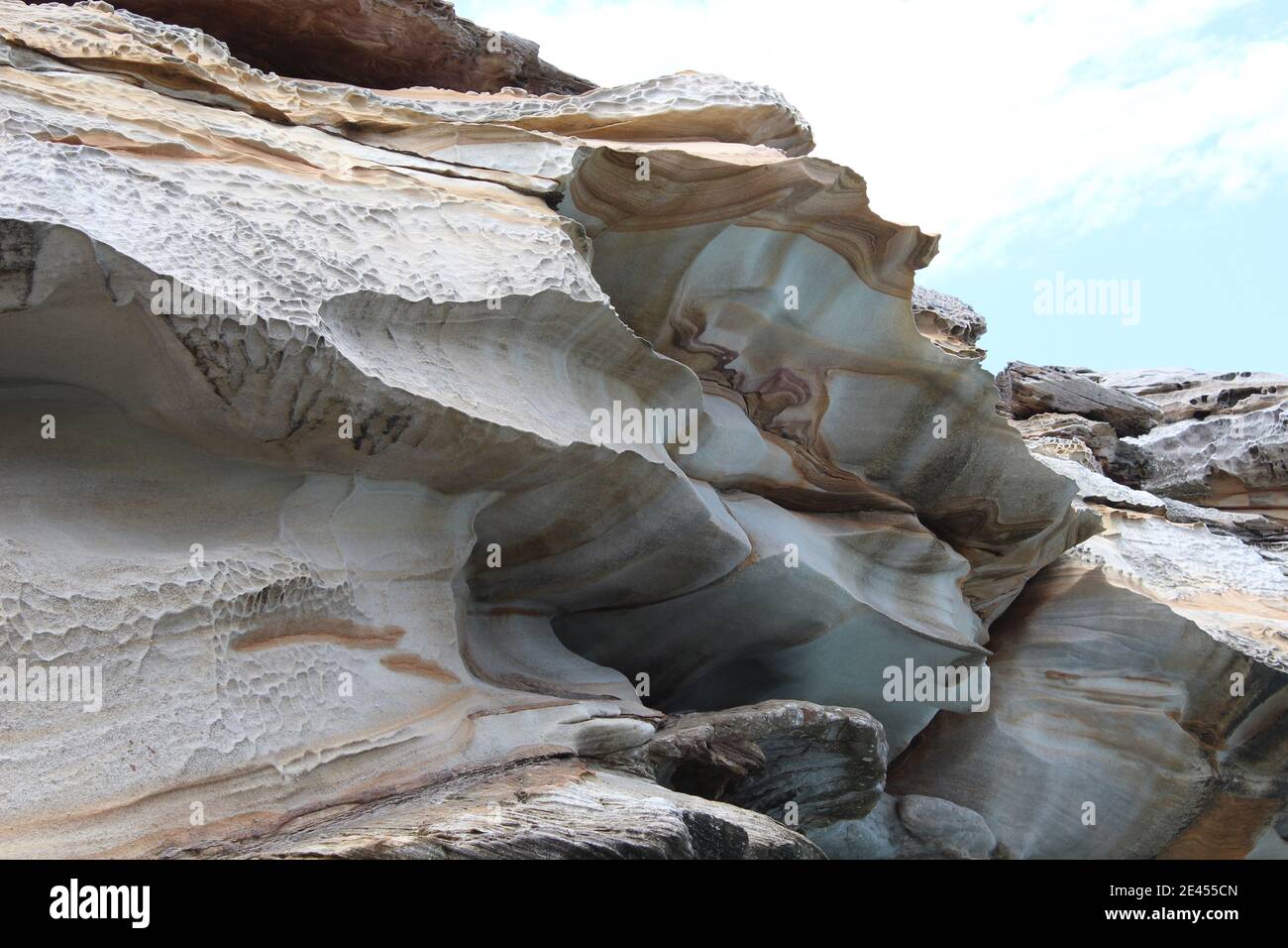 Arenaria formazione di roccia con vento ed erosione di acqua nel nuovo Galles del Sud, Australia Foto Stock