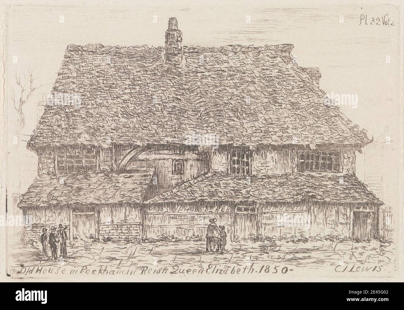 Charles J. Lewis, 1830â–1896, British, Old House a Peckham in Reigh Queen Elizabeth, 1850. Incisione. Foto Stock