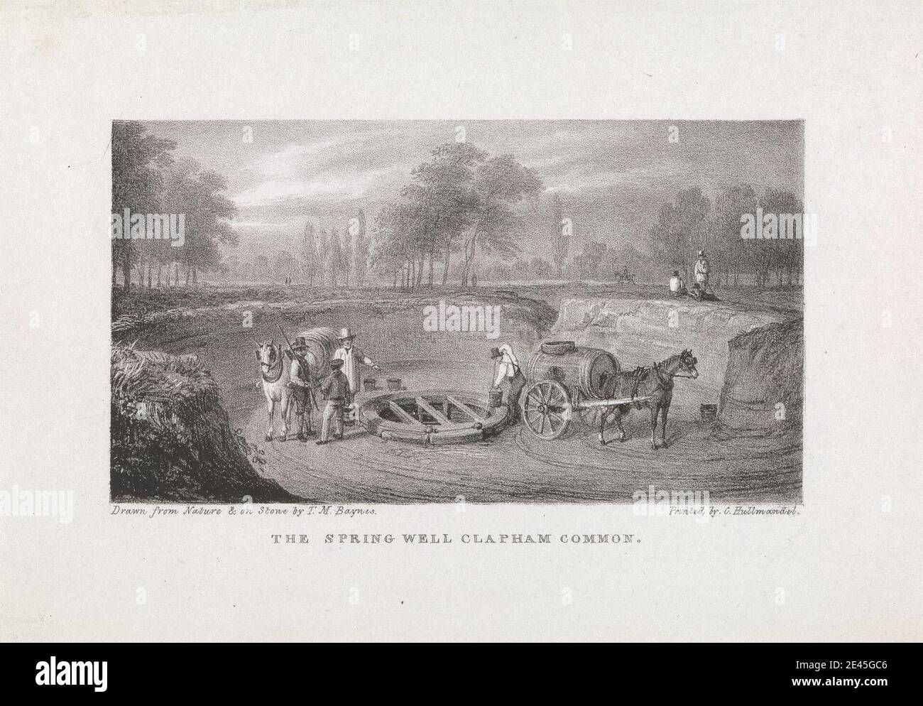 Thomas Mann Baynes, 1794â–1854, British, The Spring Well Clapham Common. Litografia. Foto Stock