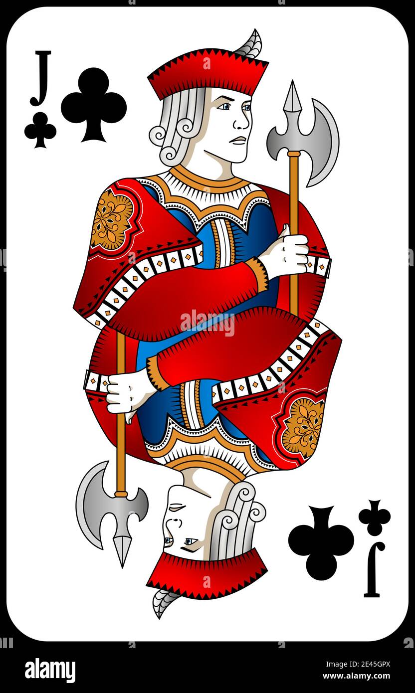 Carta da poker Jack club. Nuovo design delle carte da gioco. Illustrazione Vettoriale