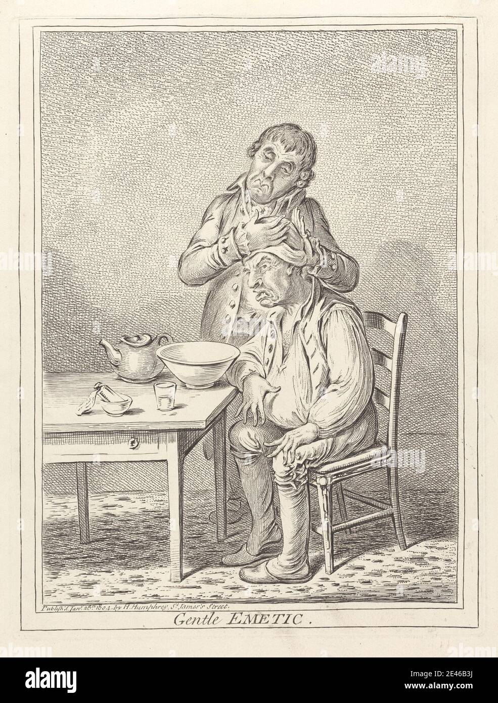 James Gillray, 1757â–1815, inglese, Gentle Emetic, 1804. Incisione. Foto Stock