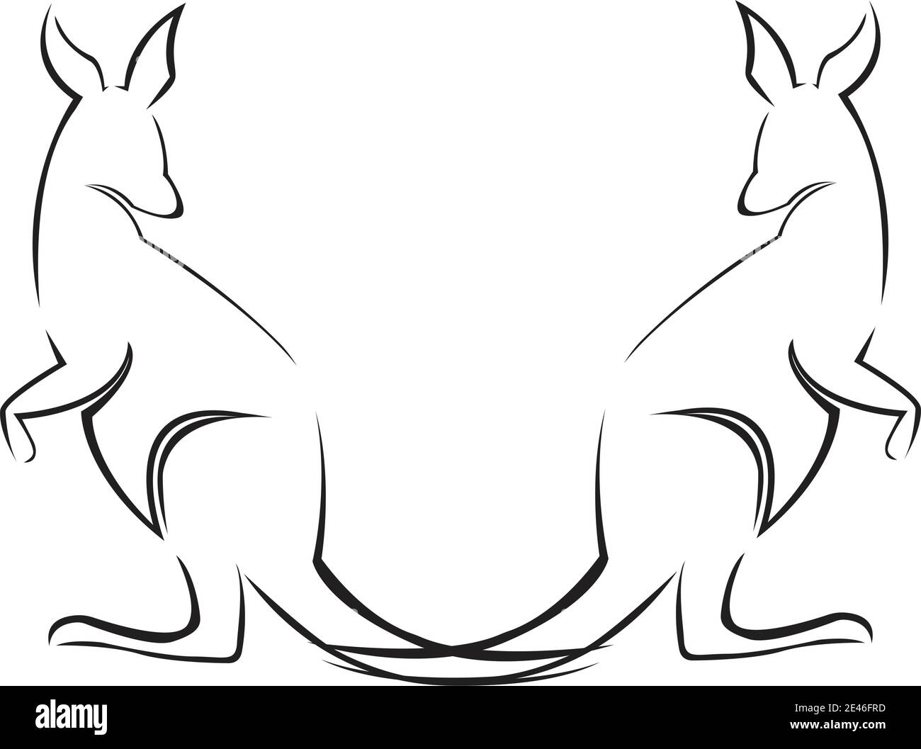 Modello del logo di kangaroo disegno vettoriale di illustrazione Illustrazione Vettoriale