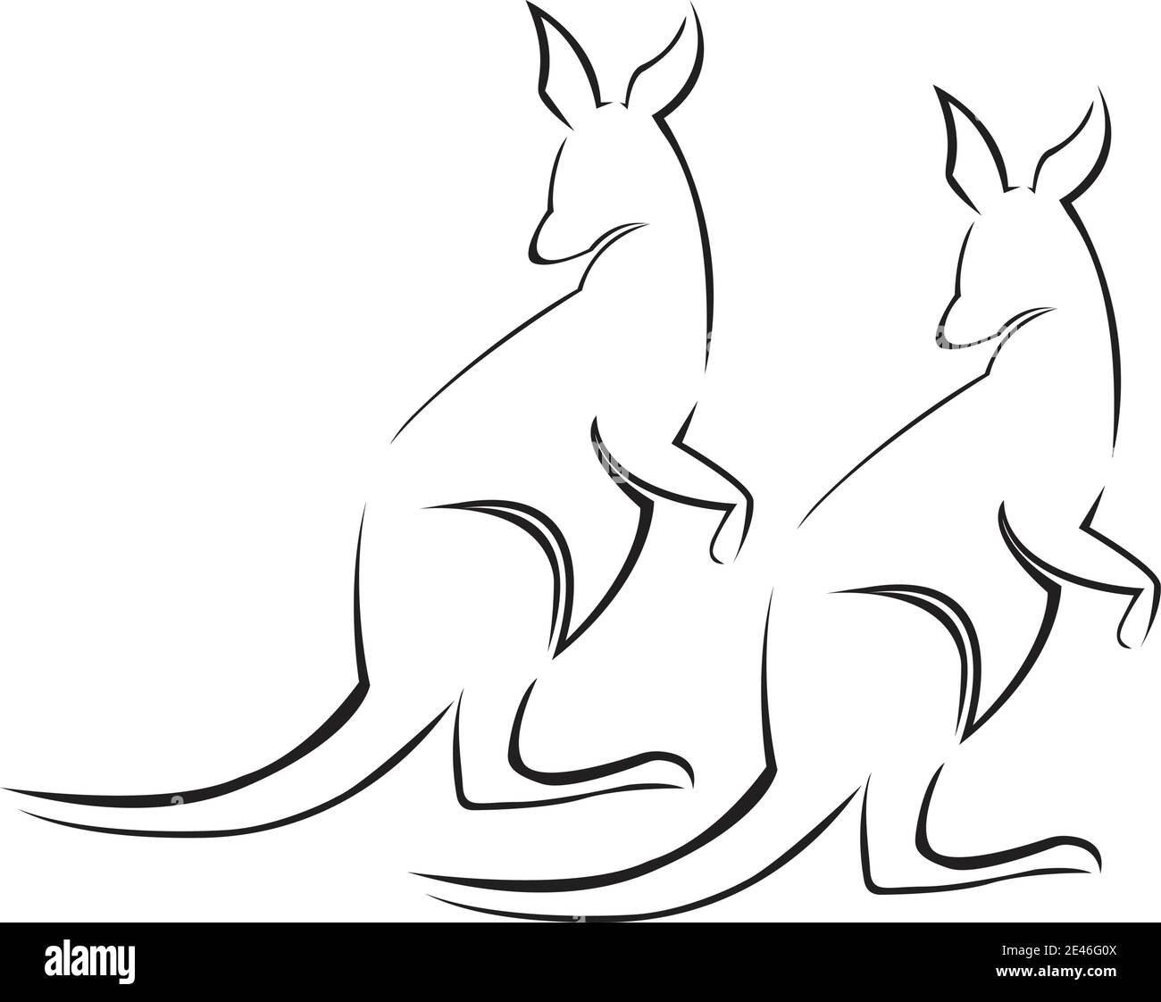 Modello del logo di kangaroo disegno vettoriale di illustrazione Illustrazione Vettoriale