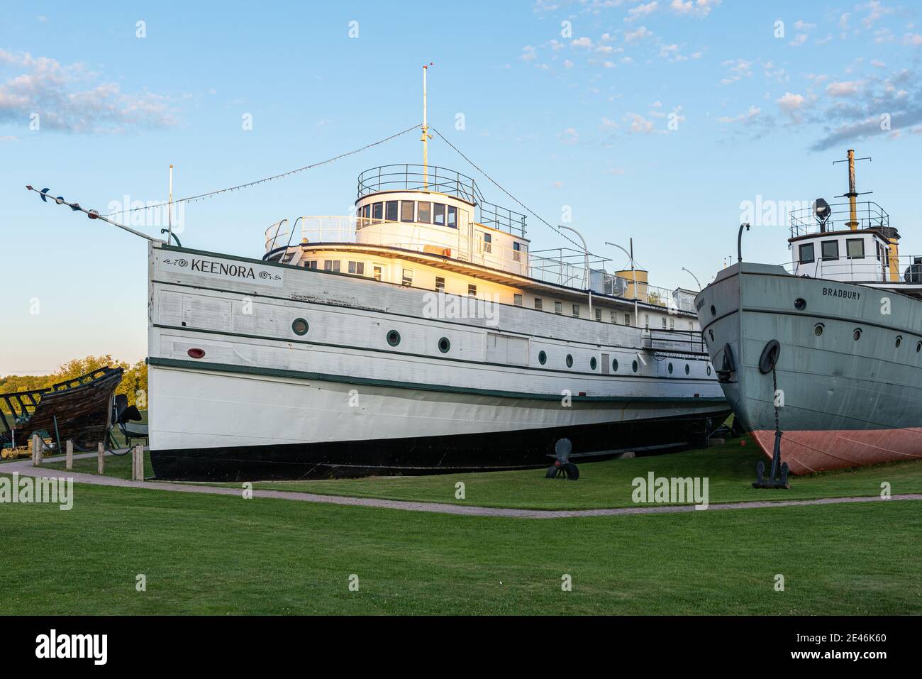 Barche del Museo Marino di Manitoba in città Di Selkirk Foto Stock