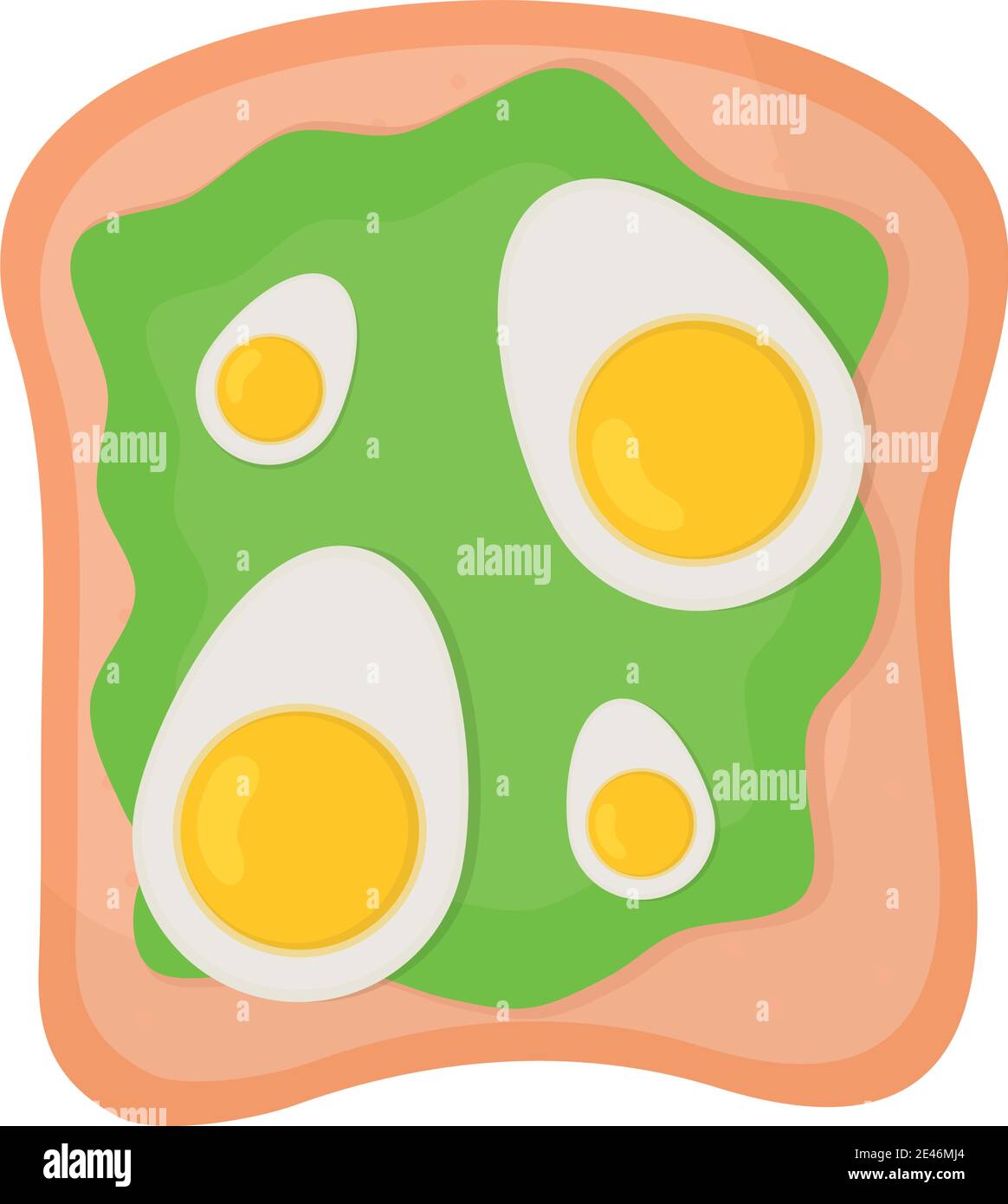 pane con guacamole e uova in cima Illustrazione Vettoriale