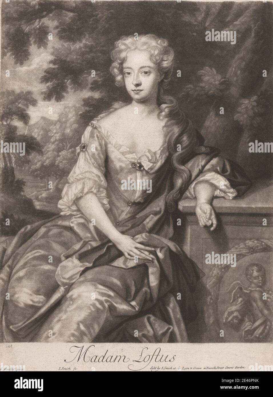 John Smith, 1652–1743, inglese, signora Loftus. Mezzotinta. Dominio pubblico Foto Stock