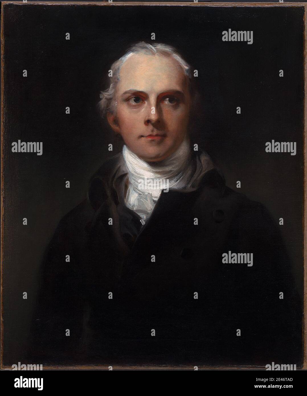 Sir Thomas Lawrence, 1769–1830, British, Samuel Lysons, 1799. Olio su tela. Artista , incisore (printmaker) , uomo , ritratto , ruffle. Lysons, Samuel (bap. 1763, d. 1819), antiquario Foto Stock Sir Thomas Lawrence, 1769–1830, British, Samuel Lysons, 1799. Olio su tela. Artista , incisore (printmaker) , uomo , ritratto , ruffle. Lysons, Samuel (bap. 1763, d. 1819), antiquario Foto Stock