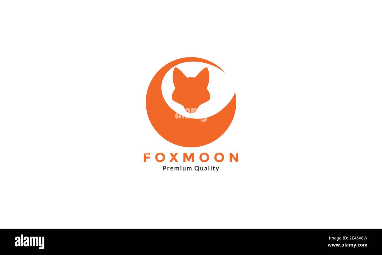 logo fox tail moon icona grafica vettoriale Illustrazione Vettoriale