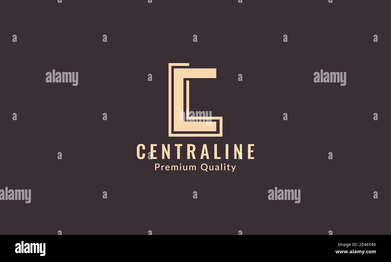 icona con il logo della linea moderna con la lettera lc o cl quadrato disegno grafico idea vettoriale Illustrazione Vettoriale