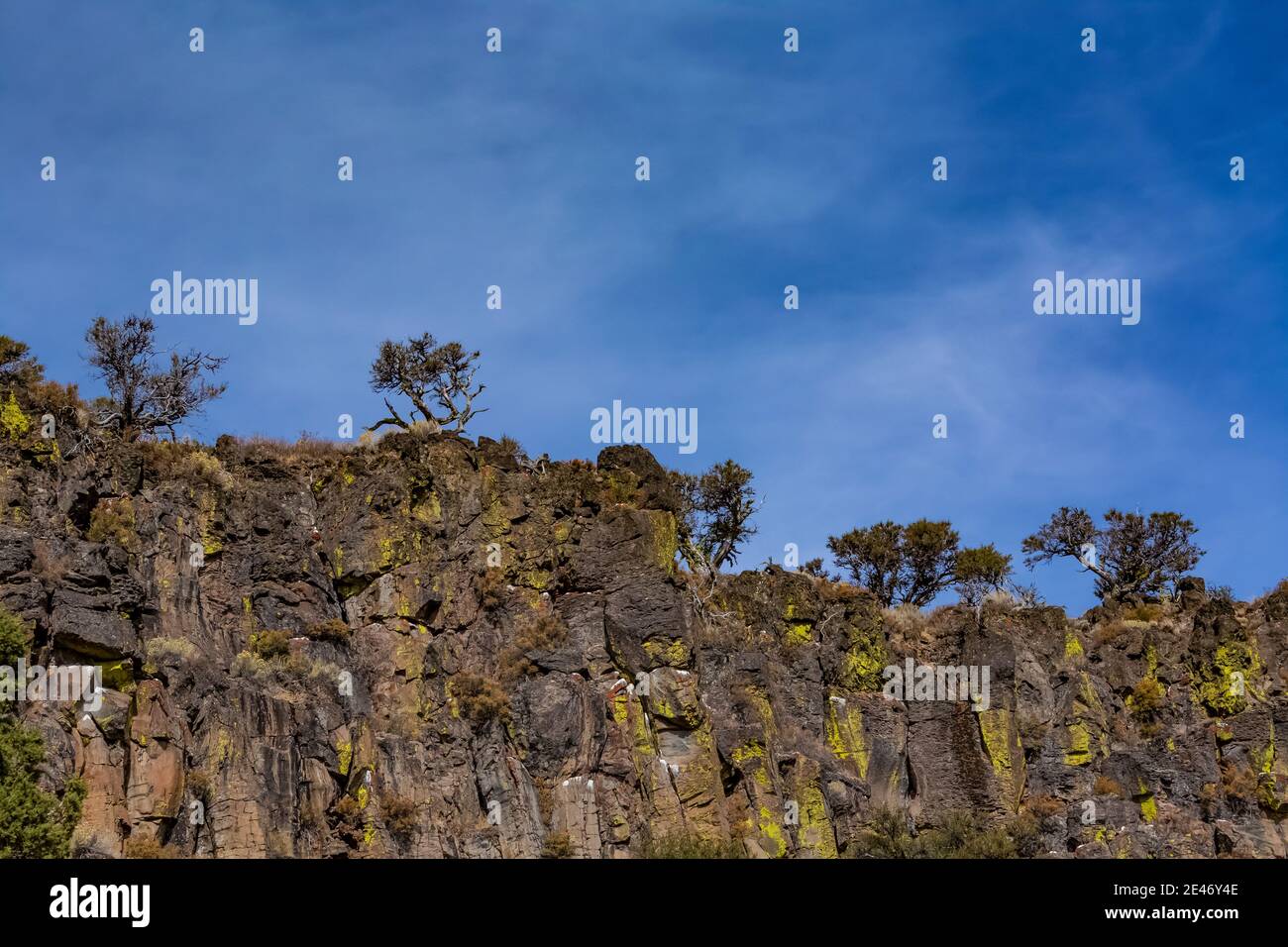 Guardando nella Big Indian Gorge scolpita in glaciale su Steens Mountain, Oregon, Stati Uniti Foto Stock