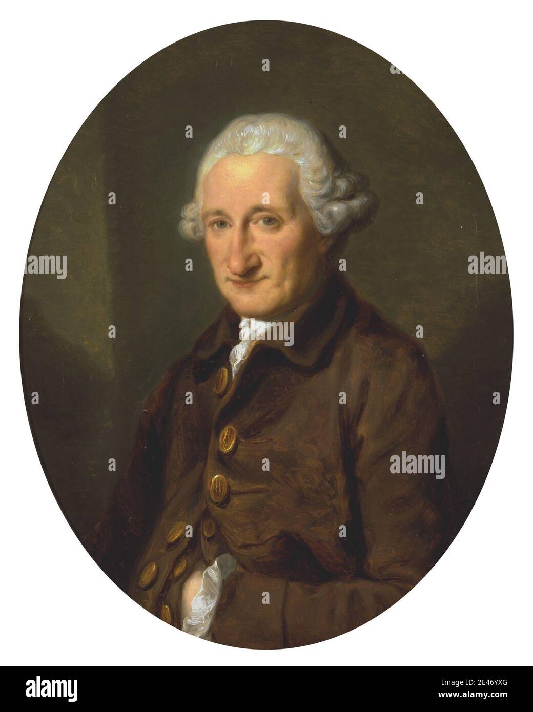 Angelica Kauffmann RA, 1741–1807, svizzero, attivo in Gran Bretagna (1766–81), un uomo di nome Sir Robert Hervey, ca. 1780. Olio su tela. Georgiano , uomo , ovale , ritratto. Hervey, Robert Foto Stock