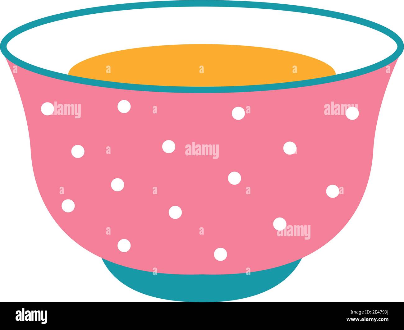 tazza di tè di colore rosa e puntini Illustrazione Vettoriale