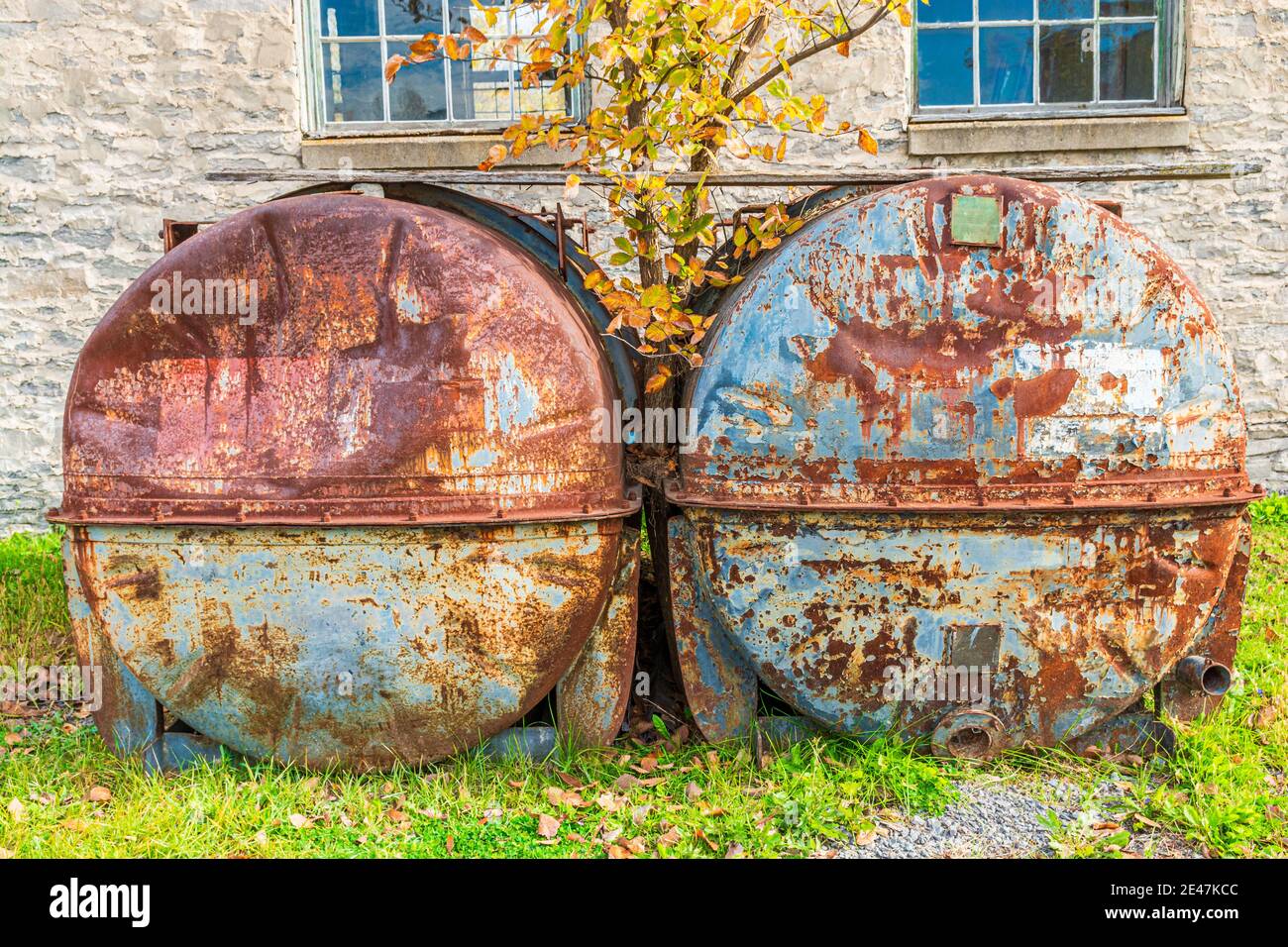 Rovine di Old Mill Campbellford Ontario Canada in autunno Foto Stock