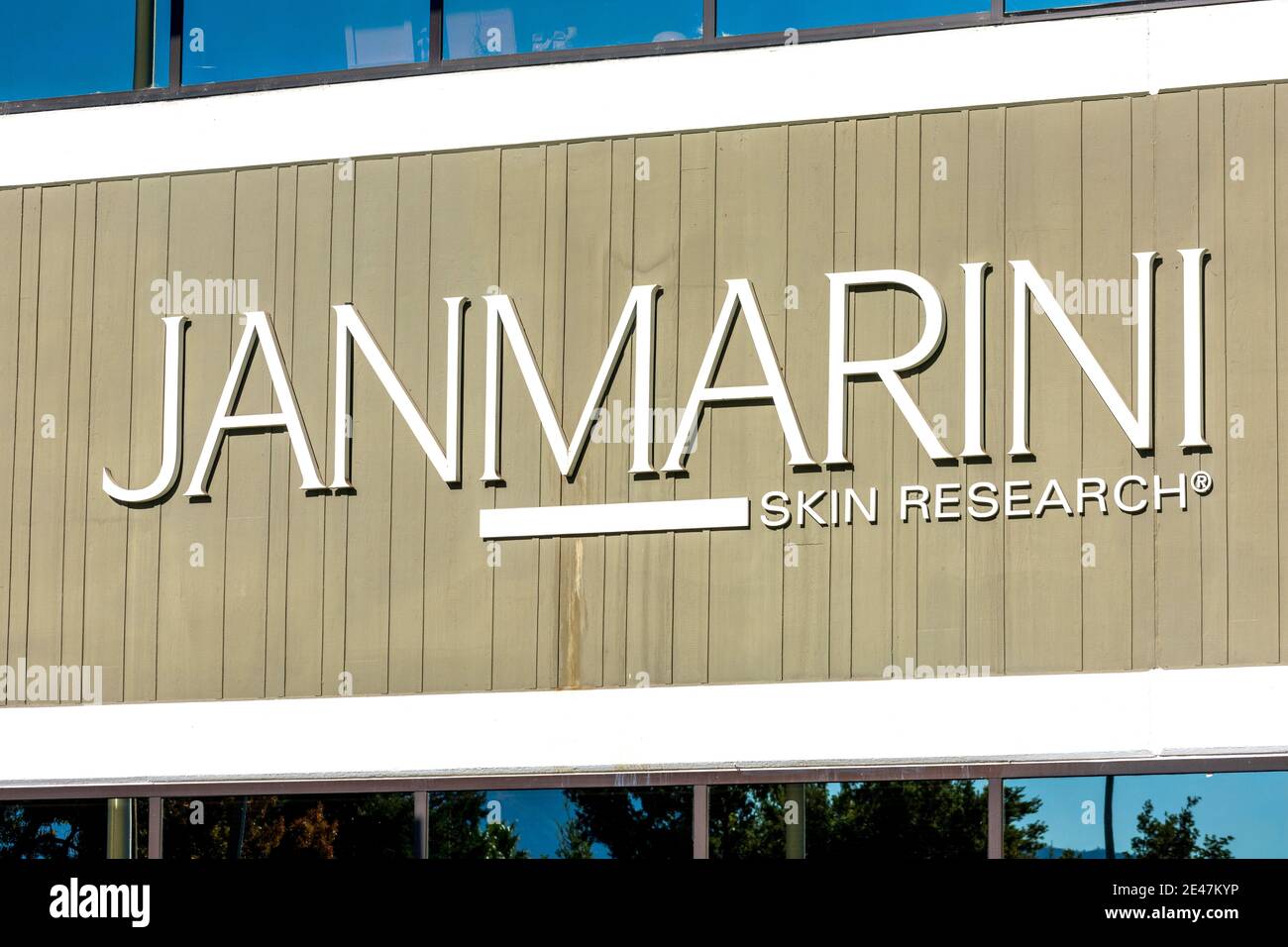 Jan Marini Skin Research firma, logo sulla sede centrale - San Jose, California, USA - 2020 Foto Stock