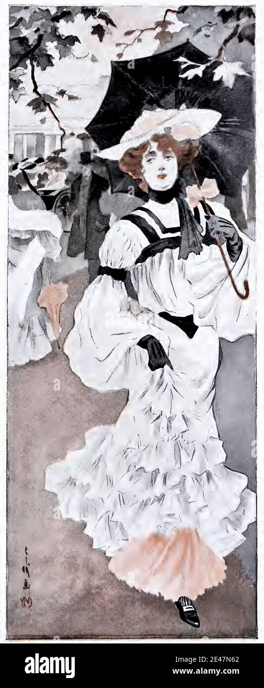 Opere d'arte di Yoshio Markino dal titolo Parata della Chiesa dal 1904 Foto Stock