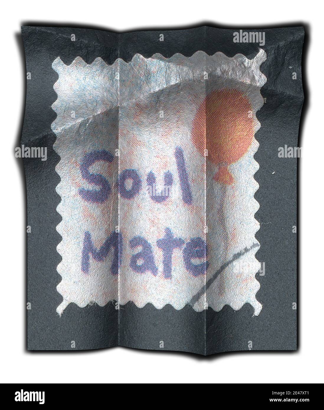 Colore perla con timbro postale incrociato su sfondo nero con elevata lucentezza 14.2.Valentin Foto Stock