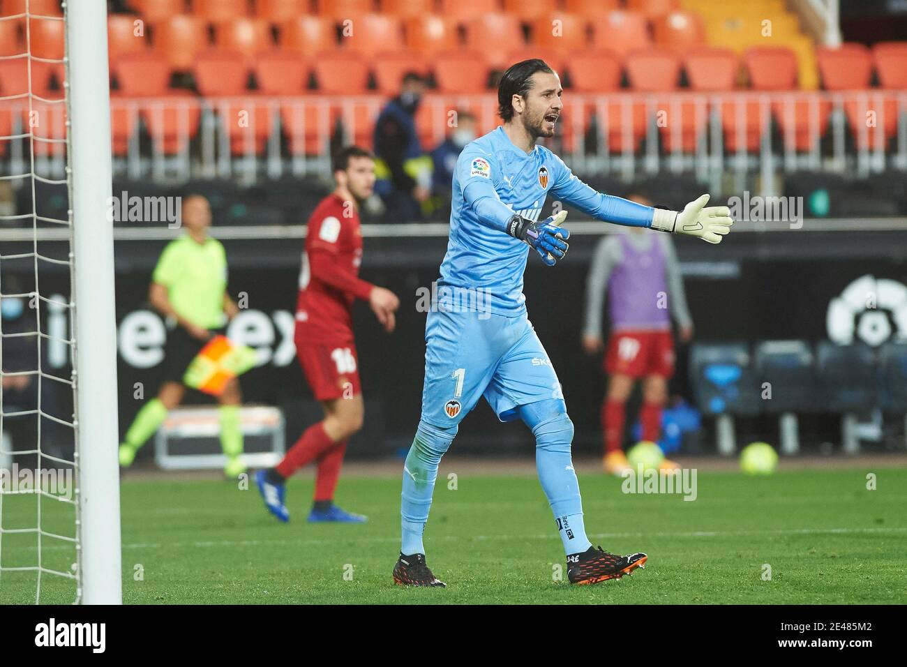 Jaume Domenech di Valencia CF durante il campionato spagnolo la Liga calcio mach tra Valencia CF e CA Osasuna ON / LM Foto Stock