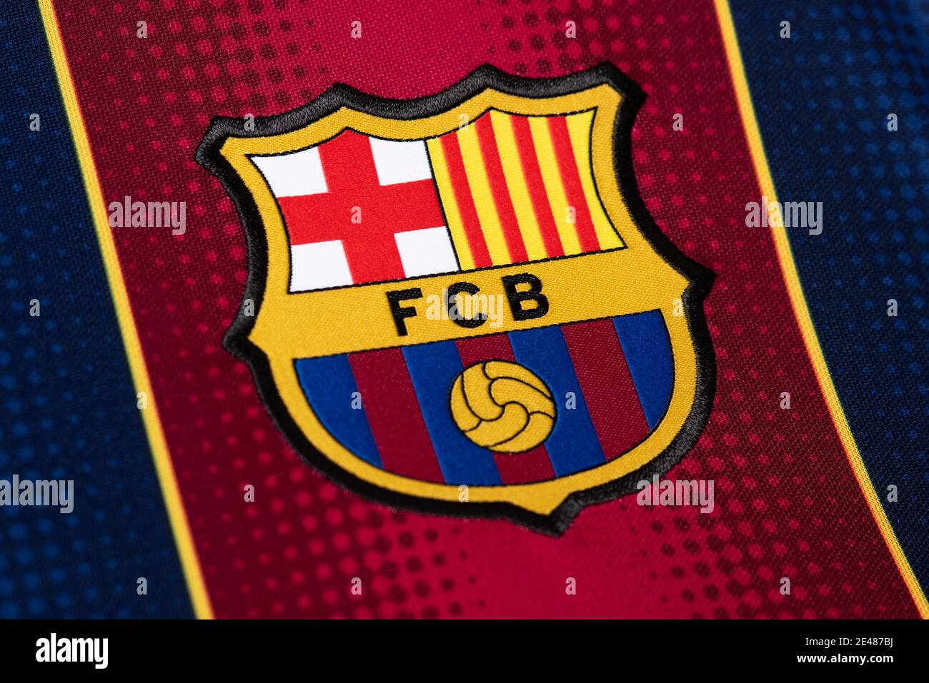 Primo piano del kit FC Barcelona 2020/21 Foto Stock