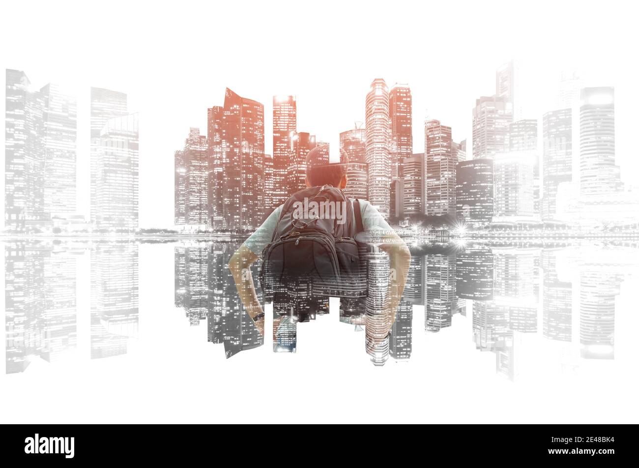 Singapore, 15 ottobre, 2014: Visualizza gli edifici centrali degli affari e i punti di riferimento di Singapore. Foto Stock