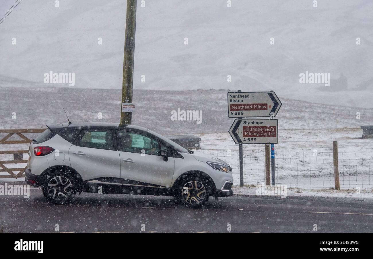 Nenthead, Cumbria UK. Domenica 27 dicembre 2020: Storm Bella ha martoriato parti del Nord Ovest e Cumbria questa mattina con forti venti e forti s Foto Stock
