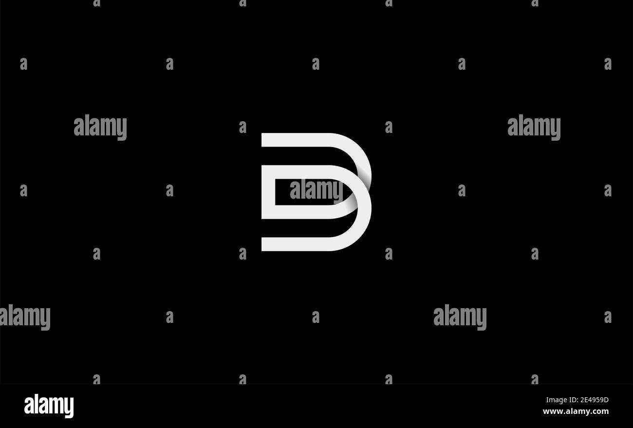 Illustrazione iniziale dell'icona di progettazione del logo DD DB Foto Stock