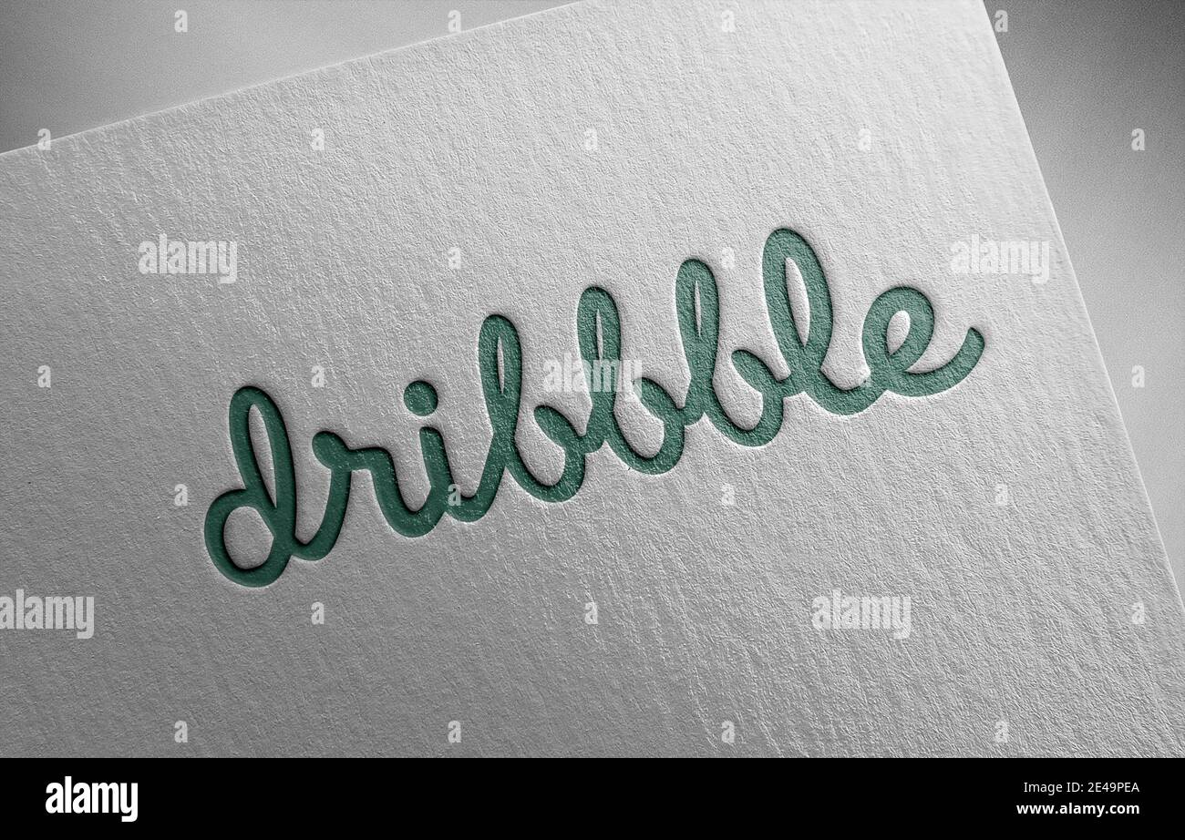 Immagine della trama della carta con il logo Dribble Foto Stock