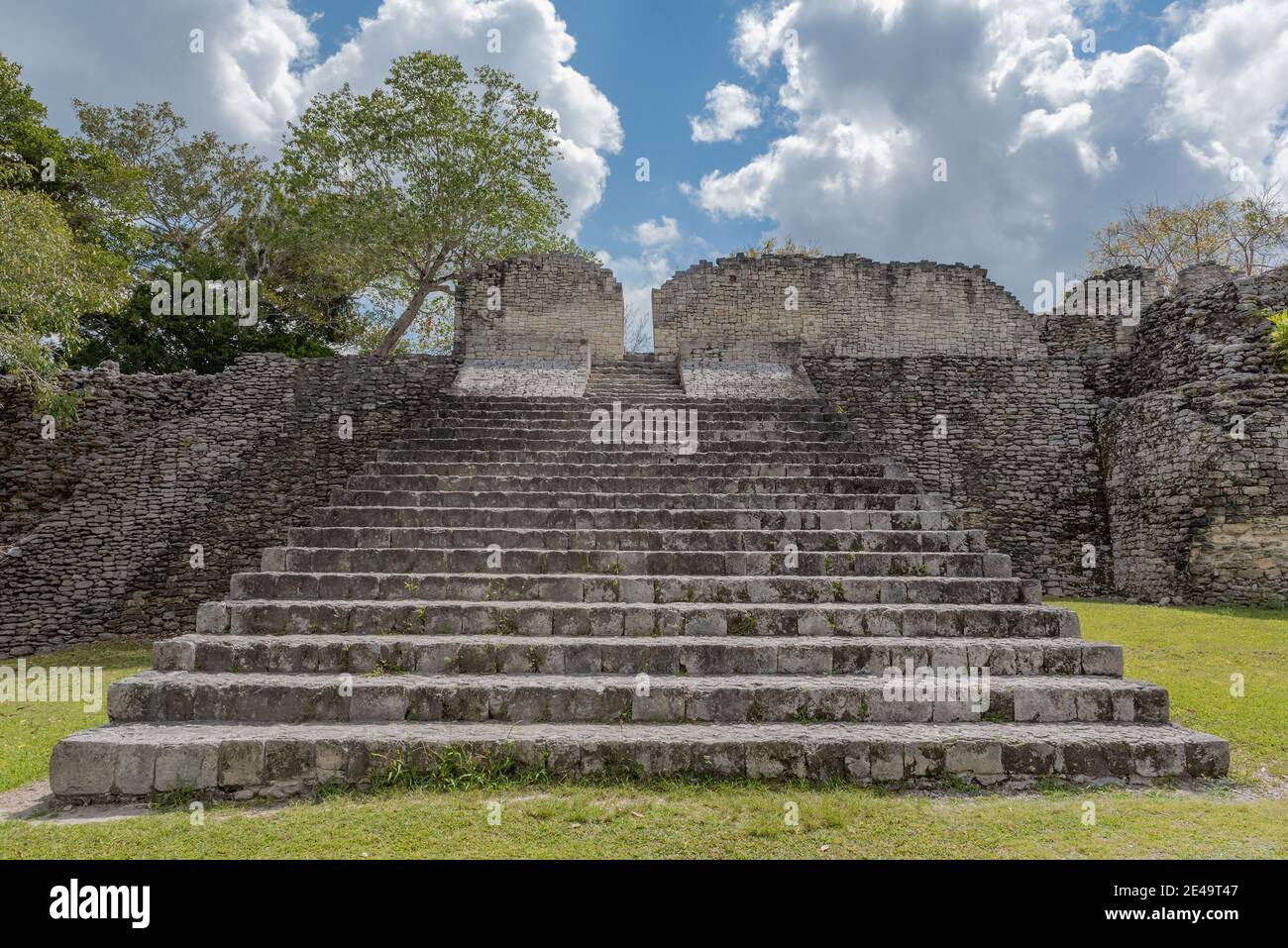 Le rovine della città maya di Kohunlich, Quintana Roo, Messico Foto Stock