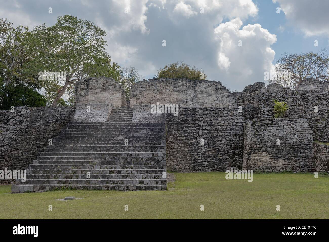 Le rovine della città maya di Kohunlich, Quintana Roo, Messico Foto Stock