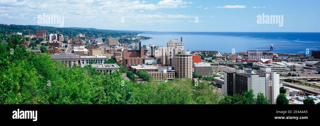 Città sul lungomare, lago Superior, Duluth, Minnesota, Stati Uniti Foto Stock