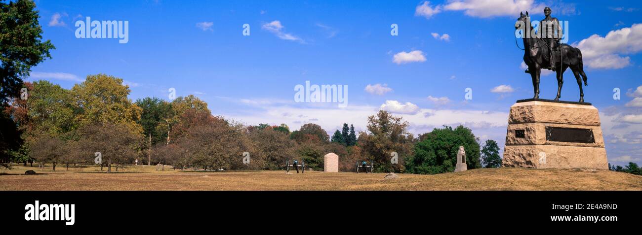 Monumento al generale George G. Meade, Gettysburg National Military Park, Gettysburg, Pennsylvania, USA Foto Stock