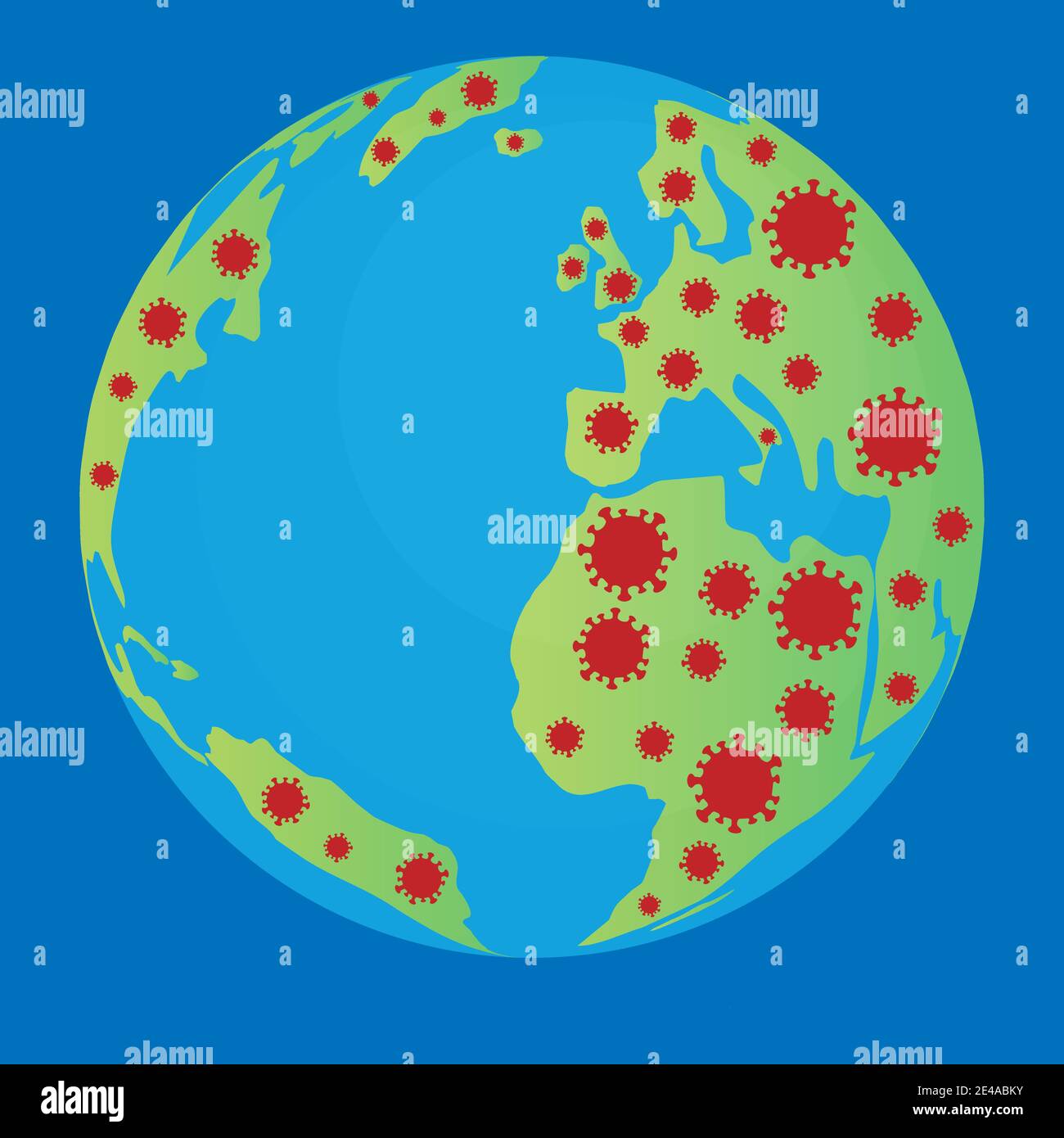 Coronavirus sul globo terrestre, concetto pandemico globale Illustrazione Vettoriale