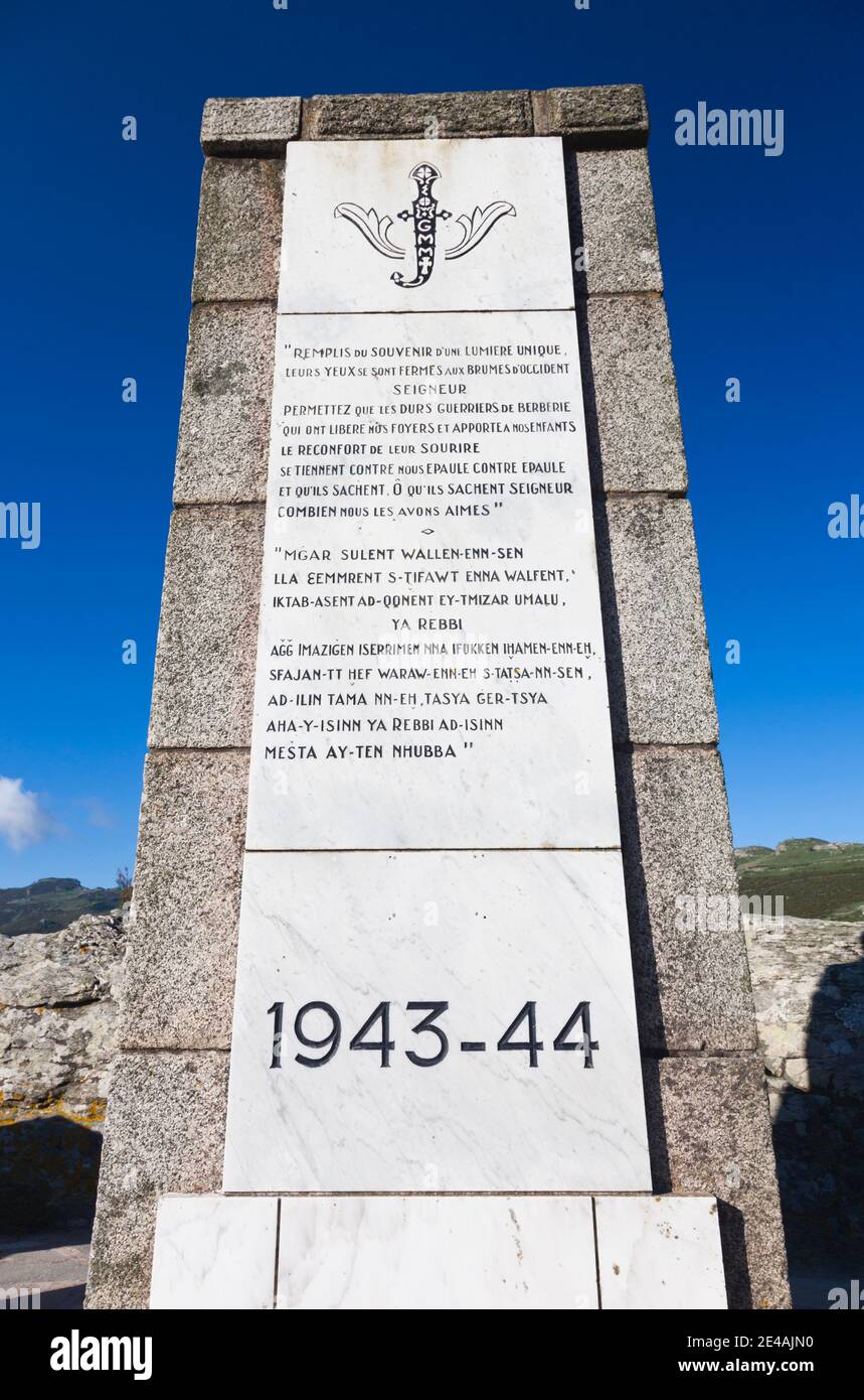 Monumento di Liberazione della Corsica, Patrimonio, le Nebbio, Haute-Corse, Corsica, Francia Foto Stock