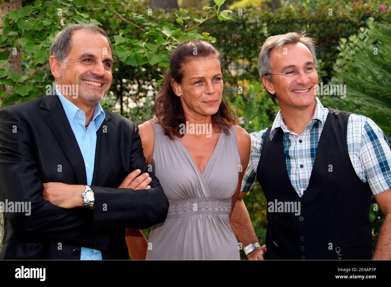 Marc Toesca, la principessa Stephanie di Monaco e Laurent Petitguillaume partecipano alla conferenza stampa del gala estivo di beneficenza per l'AIDS Monacoin Monaco il 17 luglio 2009. Foto di Marco Piovanotto/ABACAPRESS.COM Foto Stock