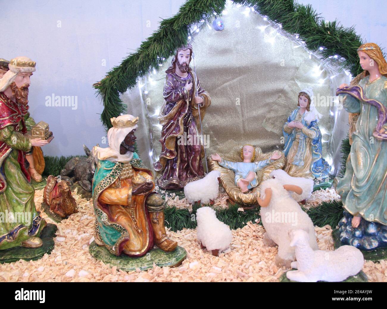 Decorazione della scena della Presepe di Natale, São Paulo, Brasile Foto  stock - Alamy