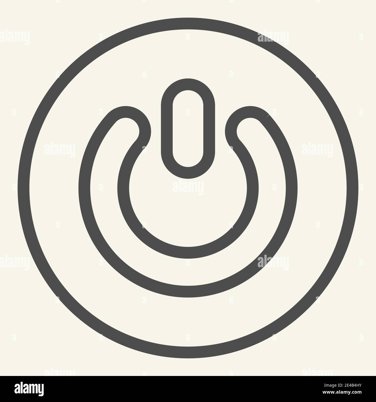 Icona della linea del pulsante di alimentazione. Immagine vettoriale di commutazione isolata in bianco. Design stile contorno pulsante on Off, progettato per il Web e le applicazioni. EPS 10. Illustrazione Vettoriale