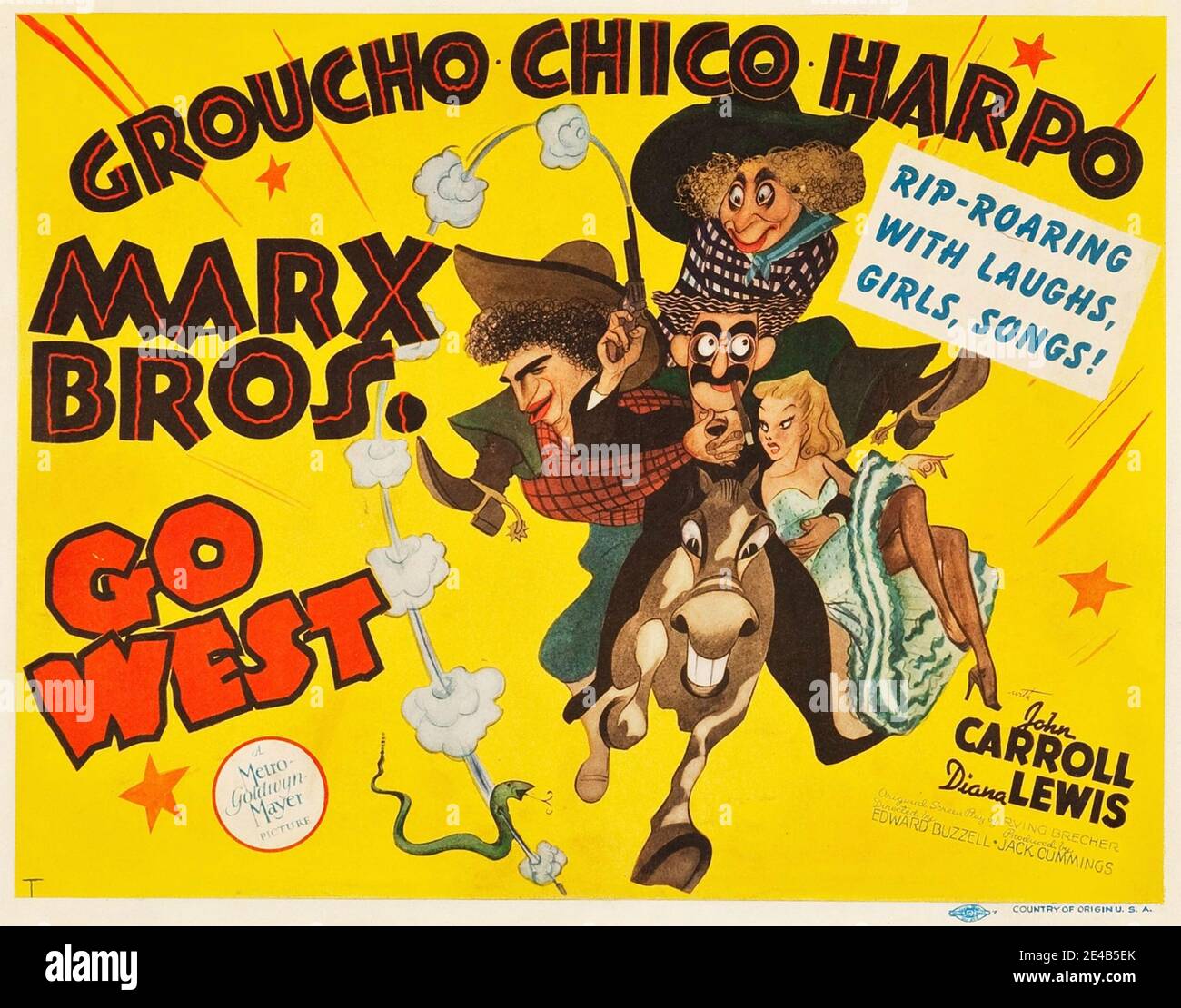 GO WEST 1940 MGM film con i Marx Brothers Foto Stock