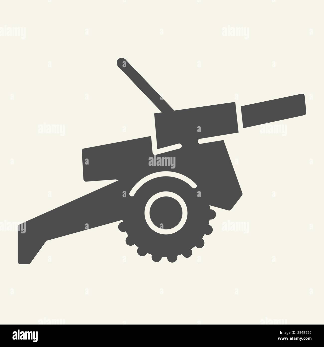 Icona del cannone solido. Illustrazione vettoriale War isolata su bianco. Design in stile glifo delle armi, progettato per il Web e le applicazioni. EPS 10. Illustrazione Vettoriale