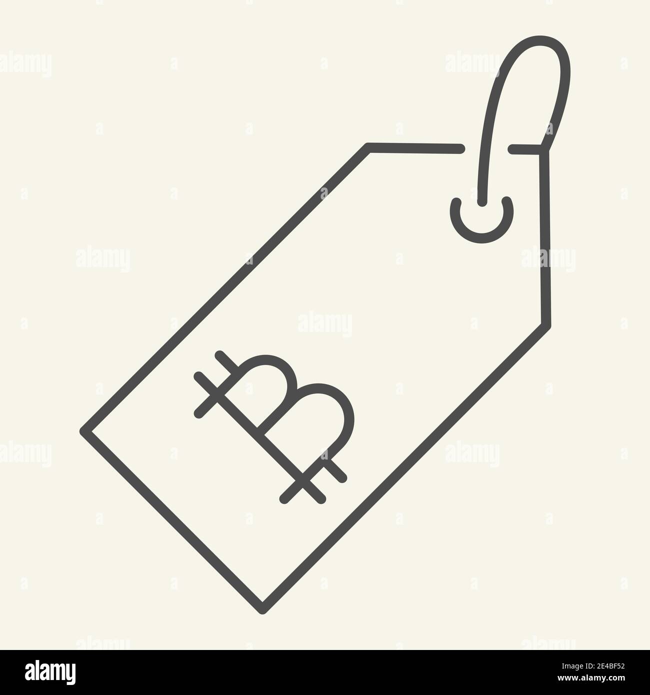 Portachiavi con icona a linea sottile bitcoin. Bitcoin trinket illustrazione vettoriale isolato su bianco. Design a profilo con portachiavi con criptovaluta, progettato per Illustrazione Vettoriale