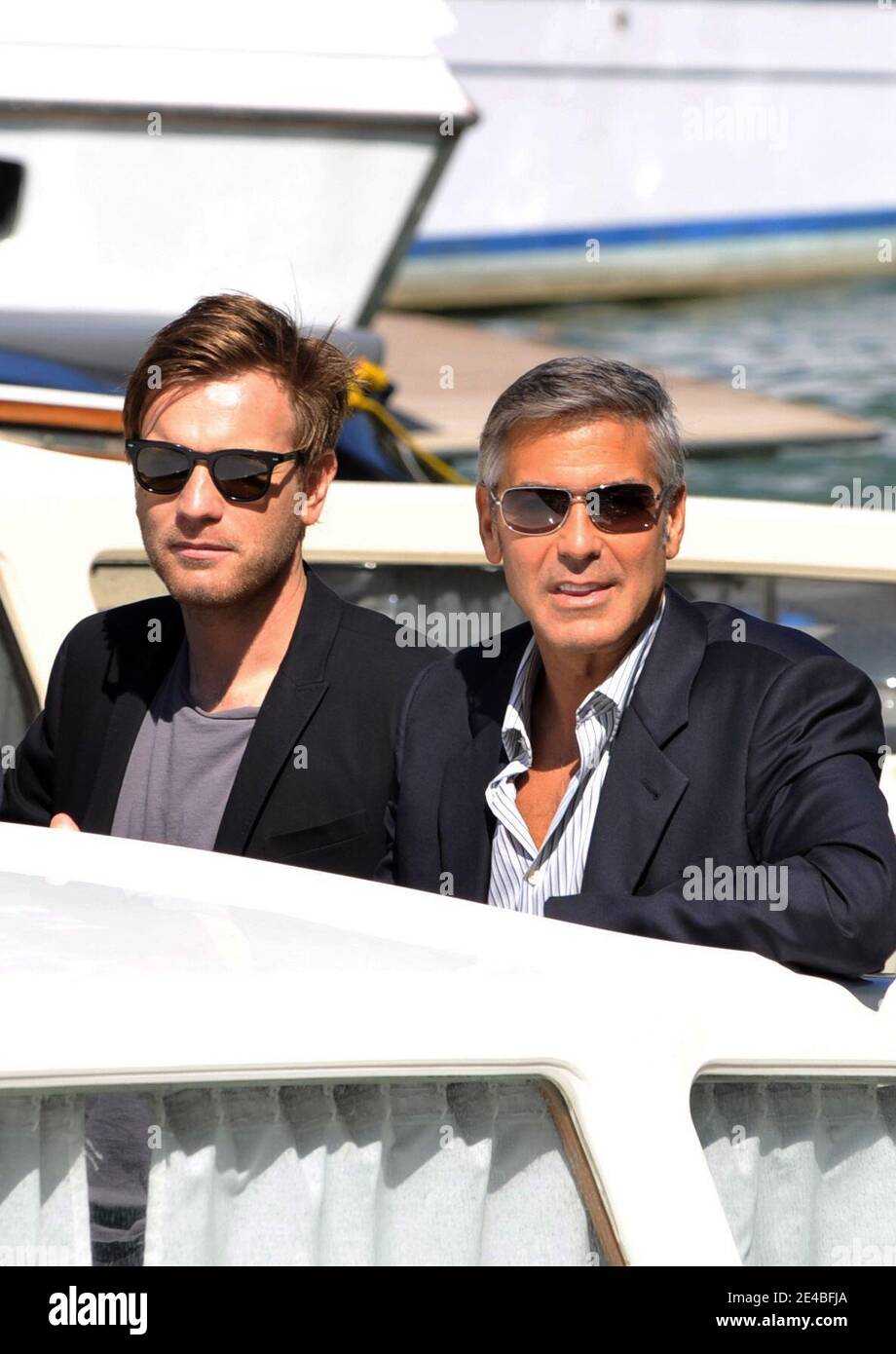 Ewan McGregor e George Clooney arrivano a Palazzo del Casino per il 66° Festival del Cinema di Venezia, l'8 settembre 2009. Foto di ABACAPRESS.COM Foto Stock