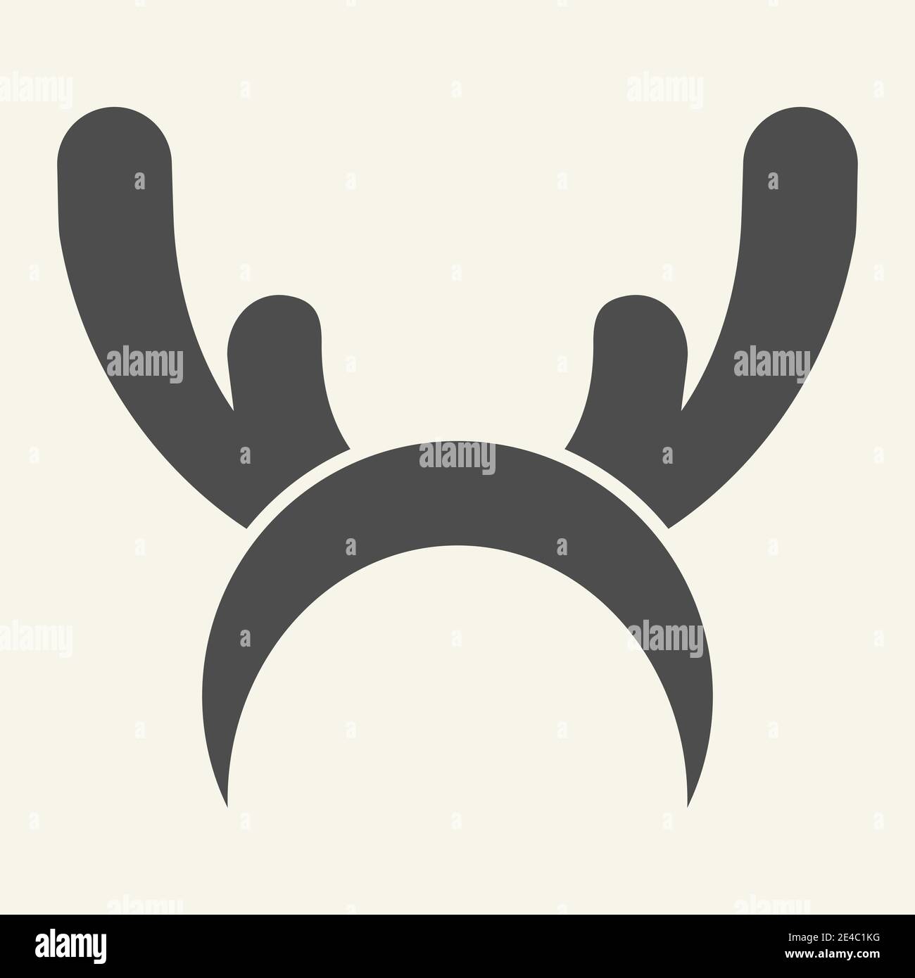 Cervi corna tessuto icona piena. Pittogramma di stile glifo della maschera di renna su sfondo bianco. Divertenti corna di renna natalizie per il web e il concept mobile Illustrazione Vettoriale