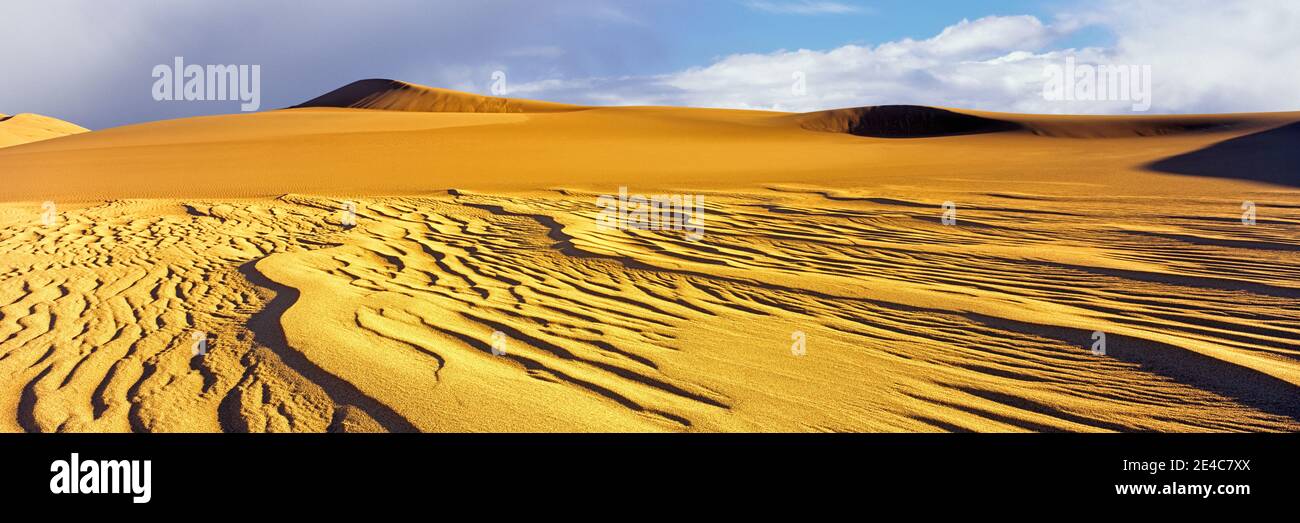 Dune di sabbia in un deserto, Great Sand Dunes National Park and Preserve, Colorado, USA Foto Stock